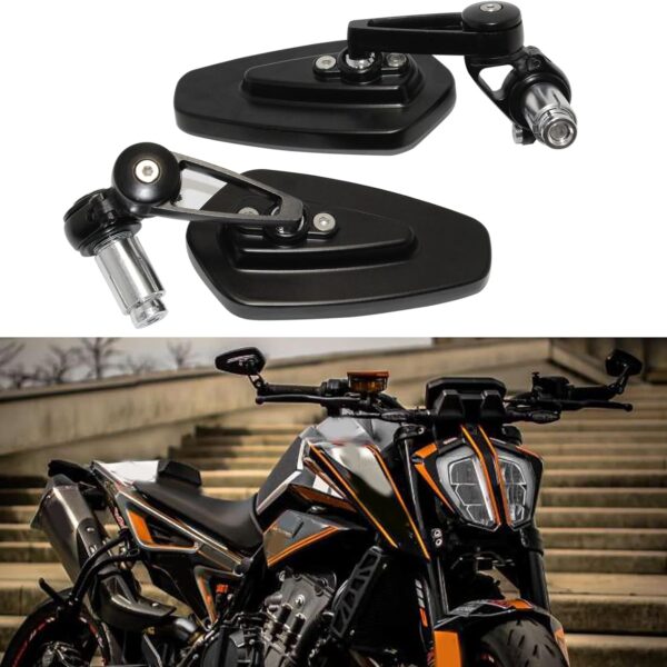 Bar End Mirrors 5006 – Rear Side View – 22mm Handle – Cafe Racer – Classic – Vintage – Brat – Trekker Anti Reflection